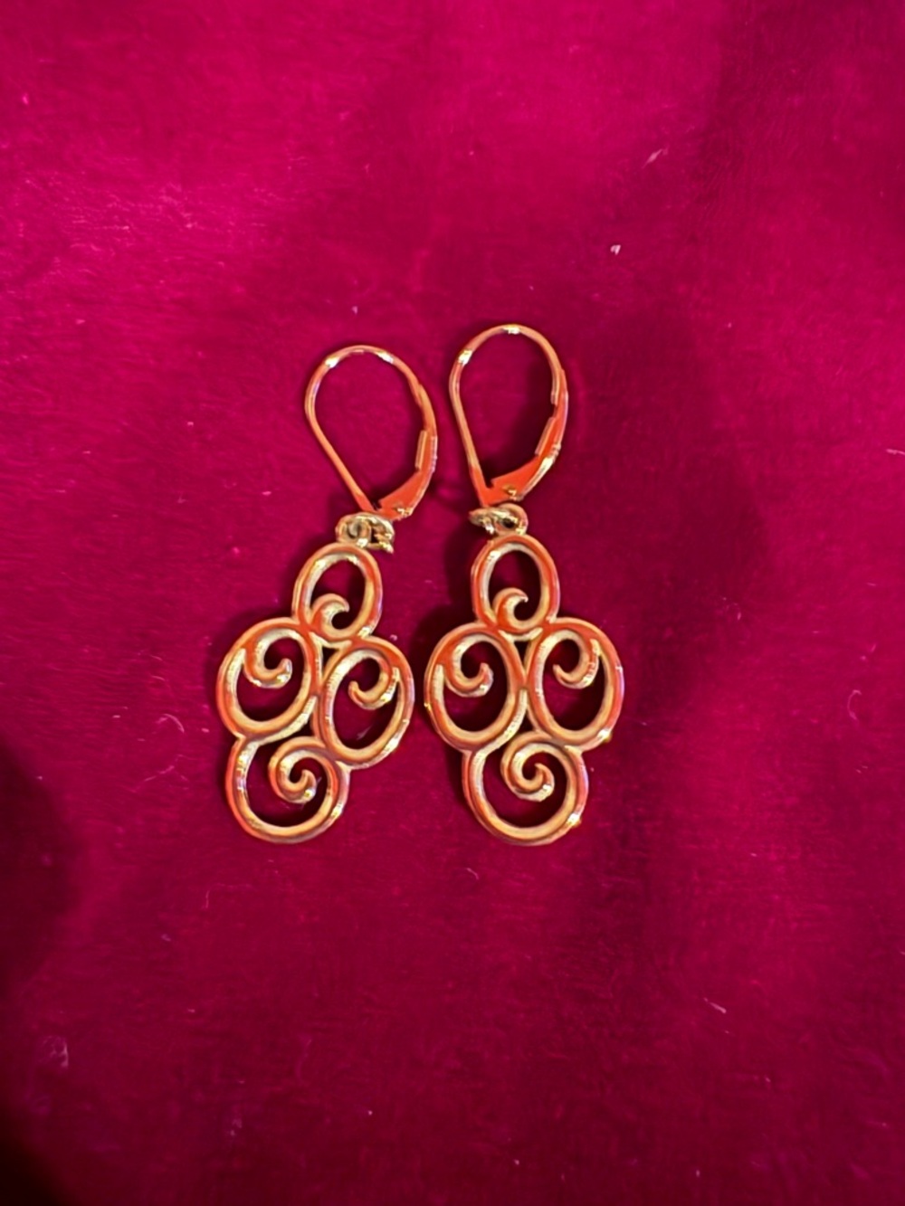 James Avery Gold Scrollwork Drop Earrings
